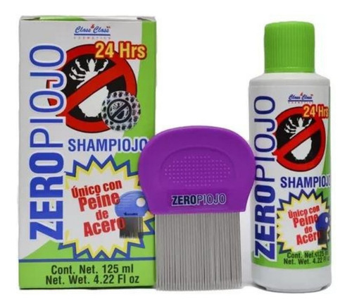 Shampoo Elimina Piojos Ladillas Con Peine De Acero Zeropiojo