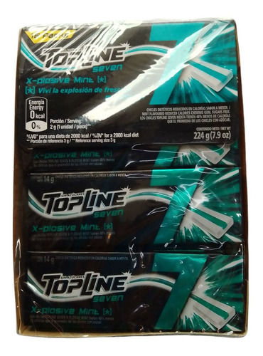 Chicles Top Line X-plosive Mint Caja X 16 Origen Argentina