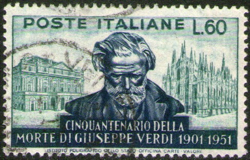 Italia Sello Usado Giuseppe Verdi = Scala De Milan Año 1951