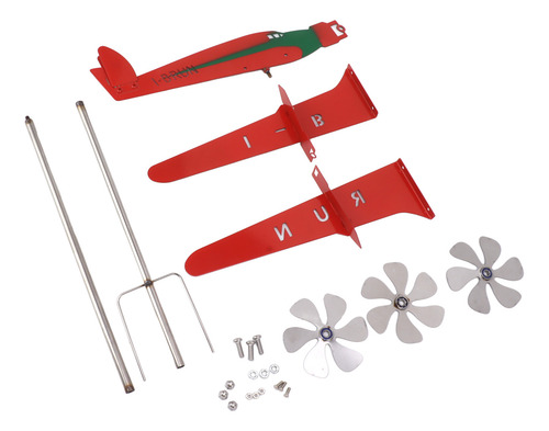 Cata-vento Metálico Para Aeronaves 3d Vermelho À Prova De Fe