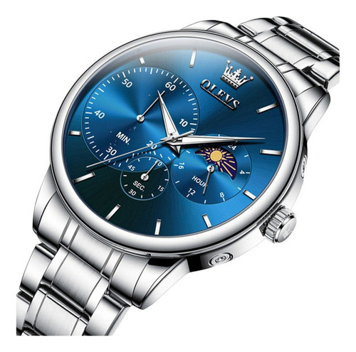 Reloj De Cuarzo Luminoso De Lujo Olevs Moon Phase