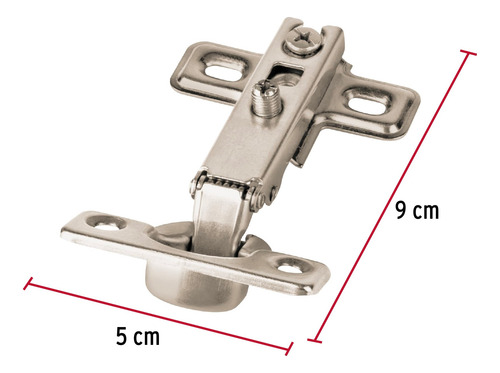 Bisagra Bidimensional 95° Cobertura Competa Mueble 2pz 43156