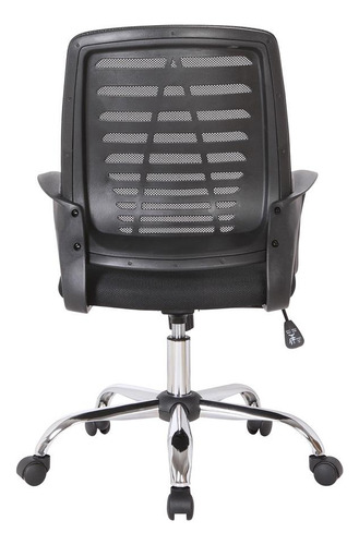 Conjunto Com 6 Cadeiras De Escritório Secretária Light Pr... Cor Preto