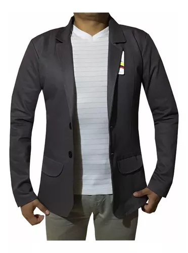 Chaqueta Americana de Hombre Ajustada Gris Antracita