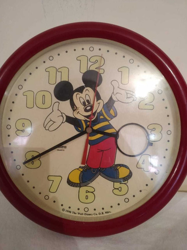 Reloj De Pared, Timco, Mickey Mouse De 1990. Blanco (Usado)