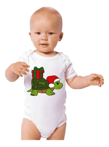 Pañalero Tortuga Y Regalo Navidad Diseño 849 Playeras Beloma