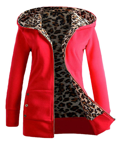 Abrigo E Para Mujer, Cálido, De Imitación De Leopardo De Inv