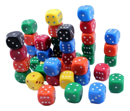 50 Dados De Colores 15 Mm