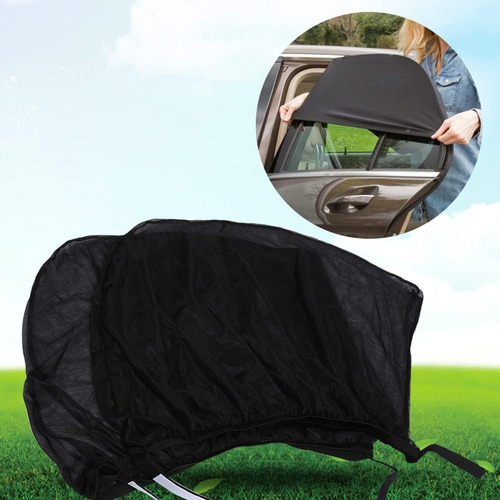2pcs Coche Parte Trasera Ventana Sol Sombra Malla Coche Tapa