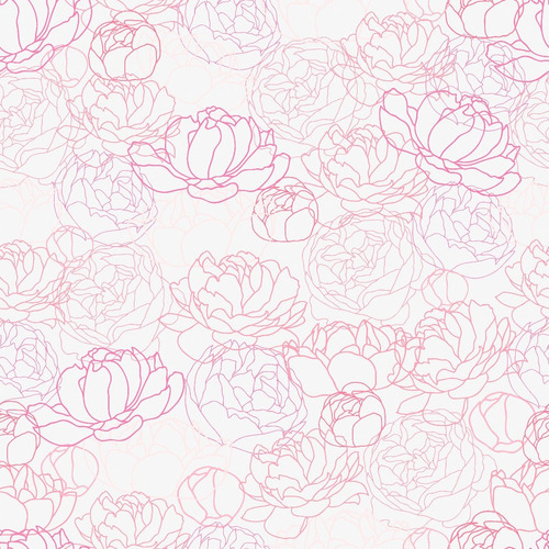 Vinil Decorativo Peonías Rosa Blanco Tapiz Wallpaper Textura