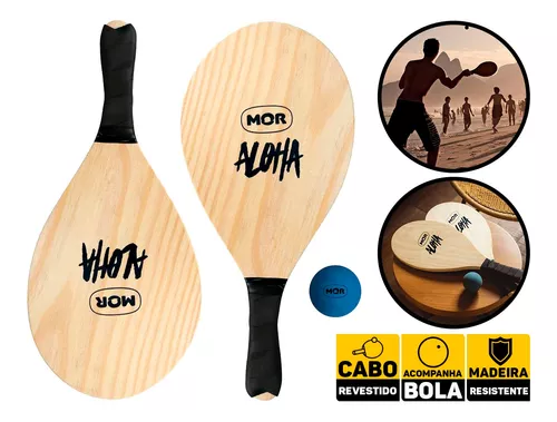 Kit Jogo Frescobol Tênis De Praia 2 Raquetes Bola N3 - DASCLAM VAREJO