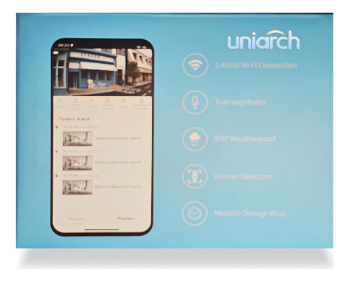 Cámara De Seguridad Uniarch Uho-B2R-M2F3 2mp Wifi B2r Apta Para Exterior Ip67 Color Blanco
