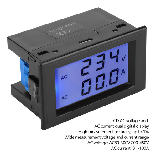 Medidor De Voltagem D85-2042a Lcd Amperímetro De Tensão De T