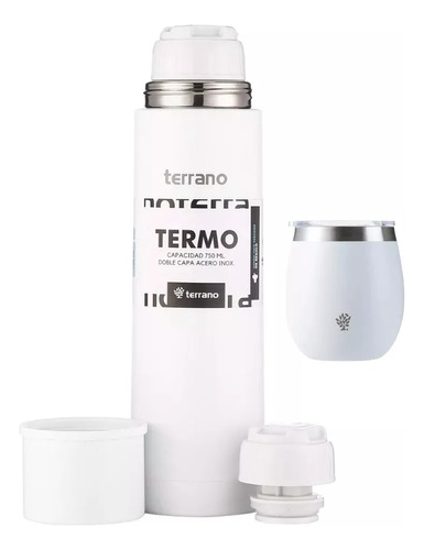 Set Termo Terrano 750ml + Mate Acero Trad  + Bombill De Rega