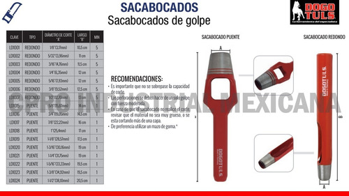Sacabocado De Golpe 3/4 Tipo Puente