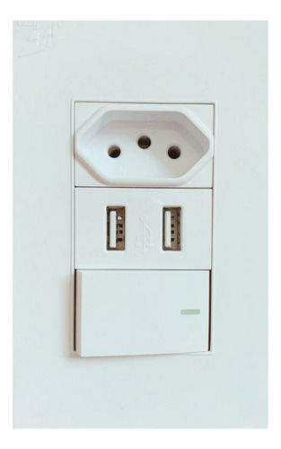 Tomada Parede Dupla Entrada Usb Bivolt Qualidade Tecnologia Cor Modelo 10