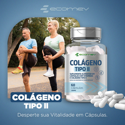 Colageno Tipo 2 Com Vit C + D3 2.000ui K2 Mk7 149mcg 120cáp Sabor Sem sabor