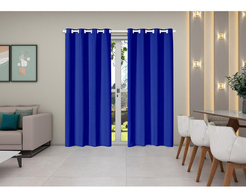 Cortina Oxford 4,00m X 2,50m Sala Quarto Janela Cozinha Azul