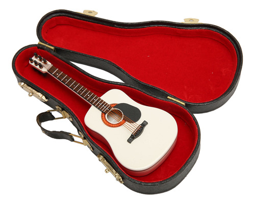 Guitarra Miniatura Modelo Mini Blanca De 5.1 Pulgadas De Lar