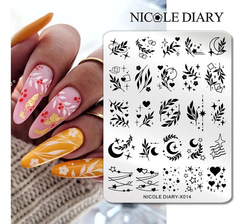 Placa De Stamping X014 Nicole Diary