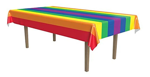 Mantel De Plastico Para Fiesta Color Arco Iris. Marca Pyle