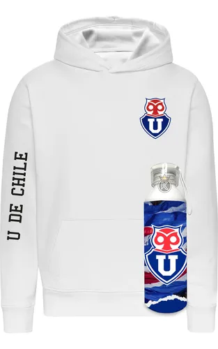 comprar Poleron U De Chile + Botella En Aluminio 750ml - Futbol - Juego - Club Universidad De Chile - Logo - Estampaking