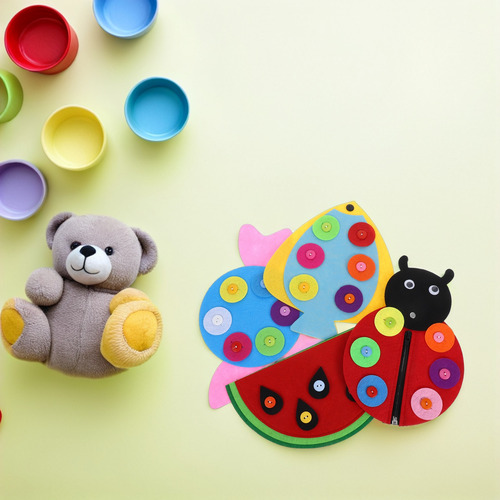 Pizarra Montessori Con Botones Y Cierre De 4 Piezas: Manuali