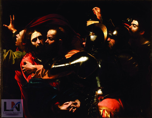 Lienzo Tela Canvas La Aprension De Cristo Caravaggio 90x69cm