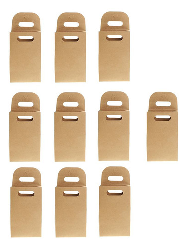 10 Piezas De Papel Kraft Dulces Presentes Bolsas Caja De