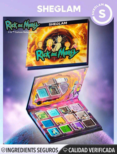Paleta 12 Sombras De Ojos Rick And Morty Sheglam Brillosos