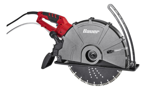 Sierra De Concreto Portátil Bauer 14 , 15 Amp Color Rojo Frecuencia 60h