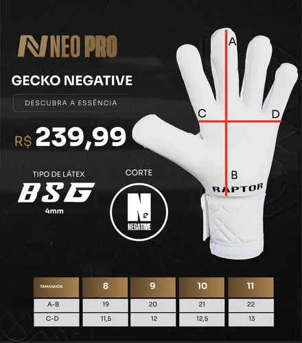 Luva De Goleiro Raptor Neo Pro Copa 2026 Original | Parcelamento