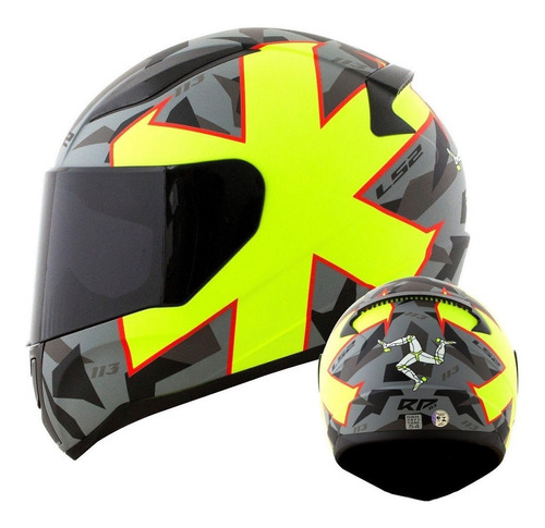 Capacete Ls2 Ff353 Rapid Rafael Paschoalin Cinza Amarelo