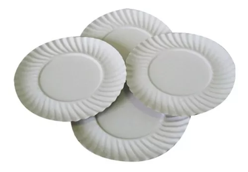 Plato de carton blanco de 21 cm Paq x 100