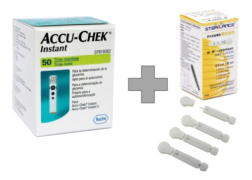 Imagen 1 de 4 de 50 Tiras Reactivas Accu Check Instant + 50 Lancetas Softclix