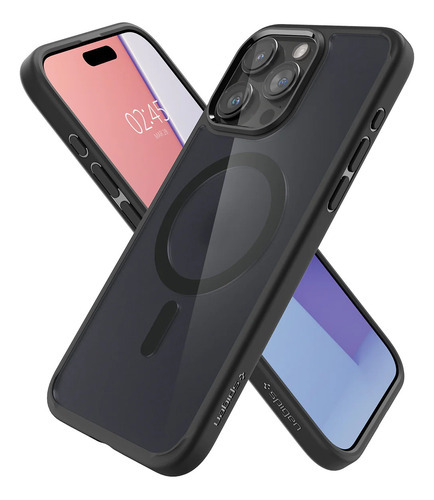 Capa Spigen Ultra Hybrid Magsafe para iPhone 15 Pro Max 6.7, cor preta defumada