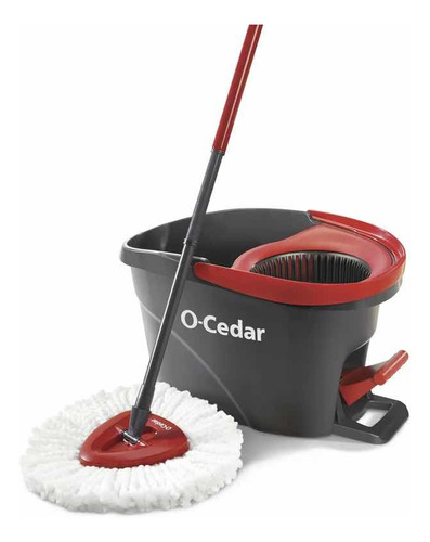 Trapeador mop O-Cedar 148473 con cubeta centrifugador Rojo/Negro