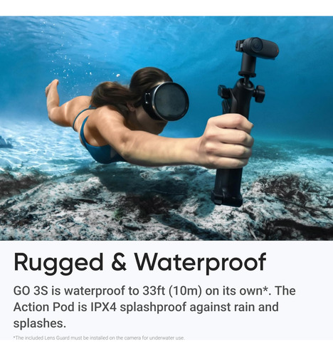Cámara De Acción Insta360 Go 3s, 128 Gb, Resistente Al Agua,