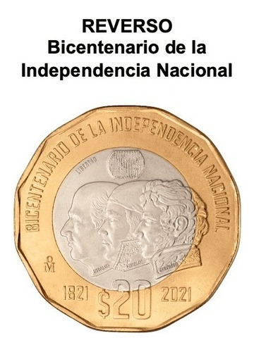 Moneda De 20 Bicentenario De La Independencia Nacional