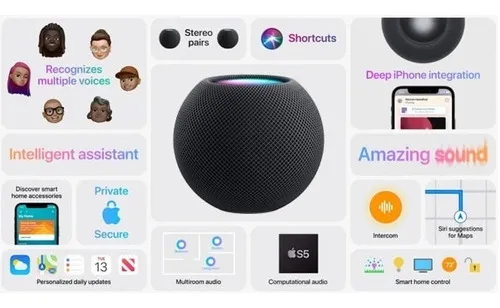 Parlante Apple HomePod Mini con bluetooth y wifi negro