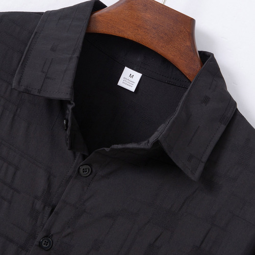 Blusa Para Hombre De Color Liso Con Pecho Creativo Y Solapa