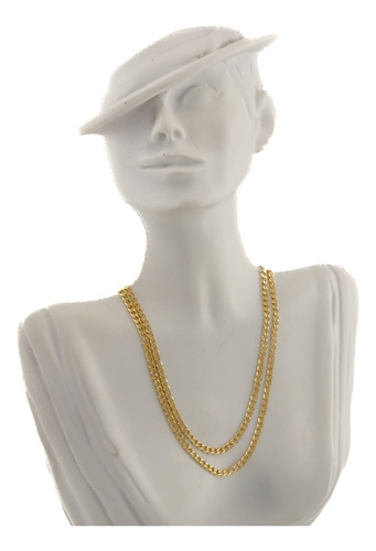 Colar Feminino Ouro 18k Maciço Grumet Diamantada 2.2 45 Cm