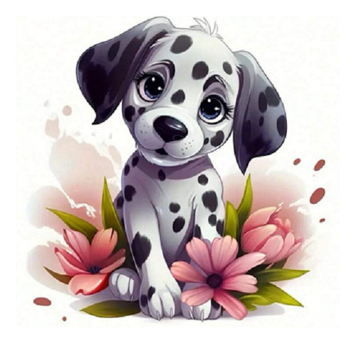 Pintura 5d O Diamond Painting Venado Dalmata  20 Cm X  20 Cm