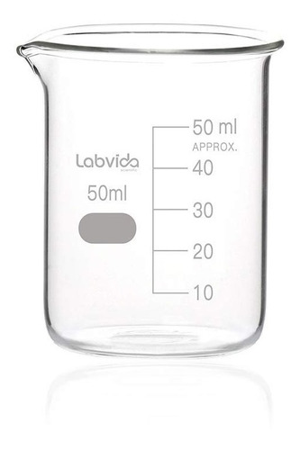 Beaker De Vidrio 50 Ml Laboratorio Vaso De Precipitado