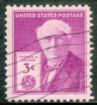 Estados Unidos Sello Usado 100° Thomas Alva Edison Año 1946