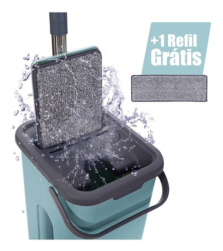 Imagem 3 de 6 de Flat Mop Com 1 Refil Gratis 123 Util Para Limpeza