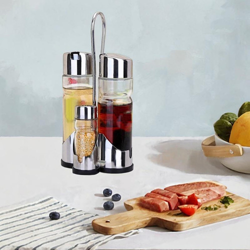 L Aceite Y Vinagre Botellas De De Ensalada Con Soporte