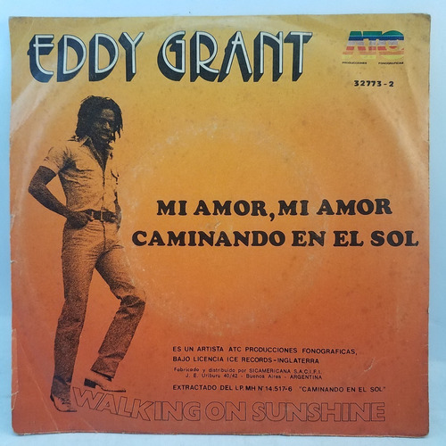 Eddy Grant - Walking On Sunshine - Simple Vinilo 1980