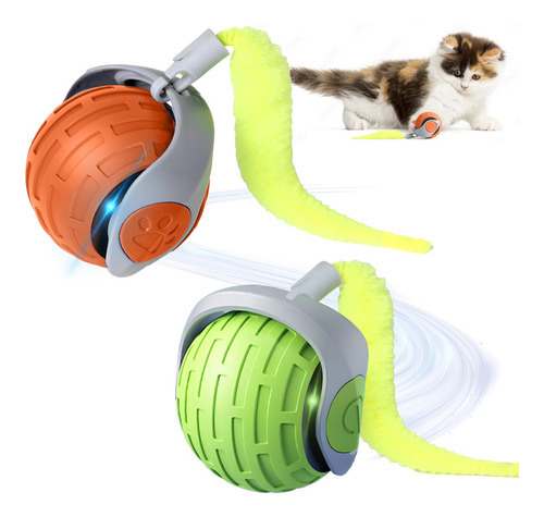 Pelota Interactiva 2 En 1 For Gatos, Juguete Automático De