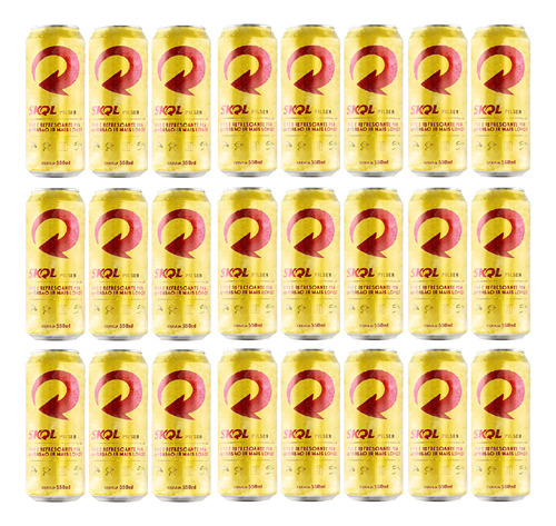 Cerveja Skol Lata 550ml Pilsen - Kit Com 24 Unidades